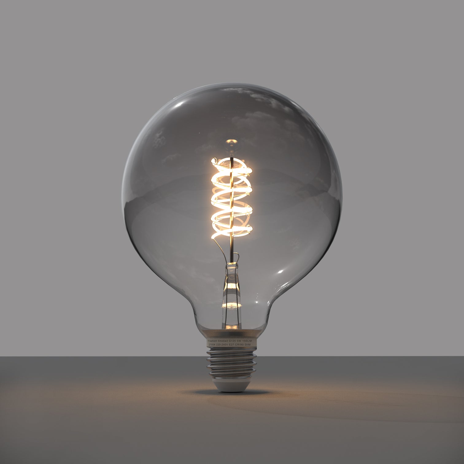 4PACK LED G125 Smoke Glass Ball type Bulb 5W Dimmable 2700K Warmwhite CRI 90 - 7Pandas Australia