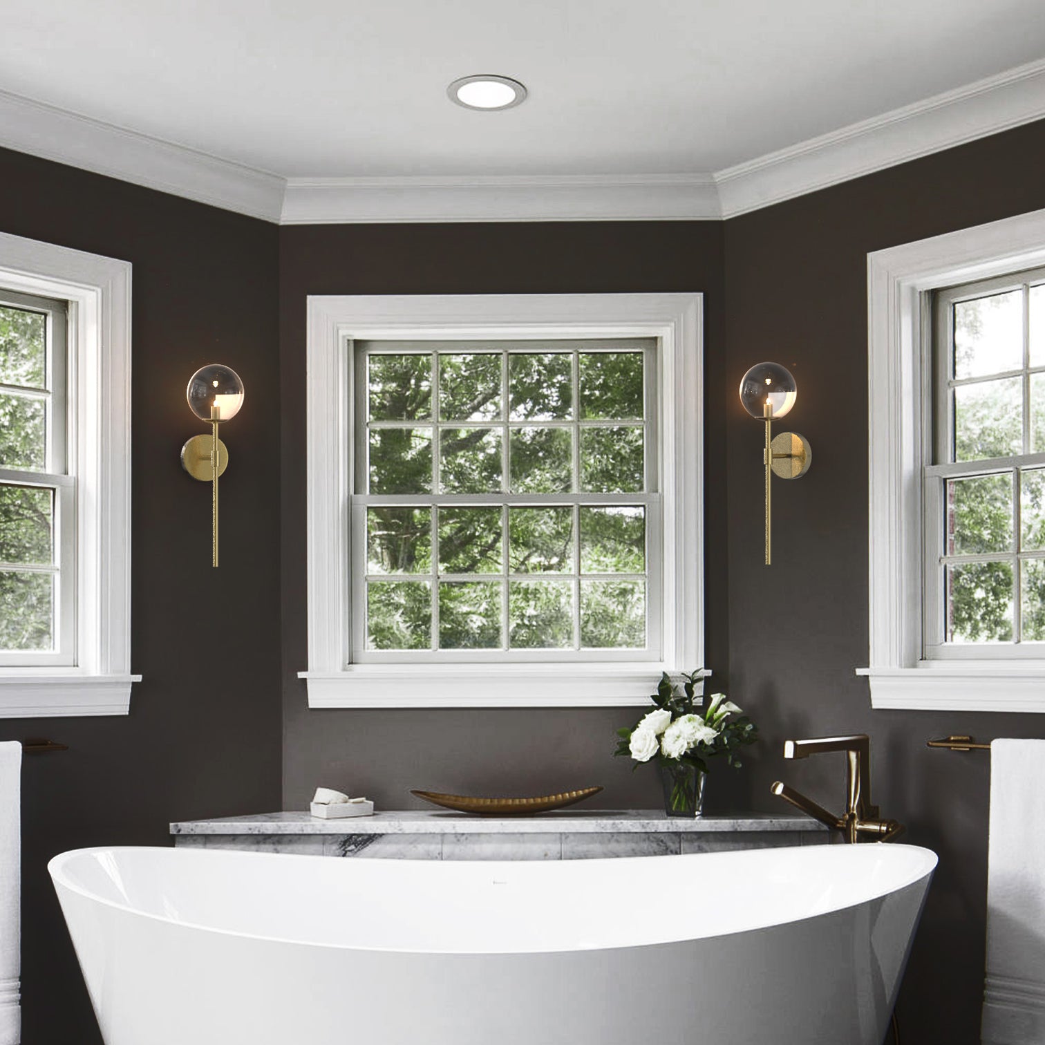 WESTIN Interior Wall Light Long Stem Round Glass Shade Modern Style G9 - 7Pandas Australia