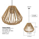 YARA Modern Timber Pendant Light Kitchen Bench top Solid Wood Light Beige - 7Pandas Australia