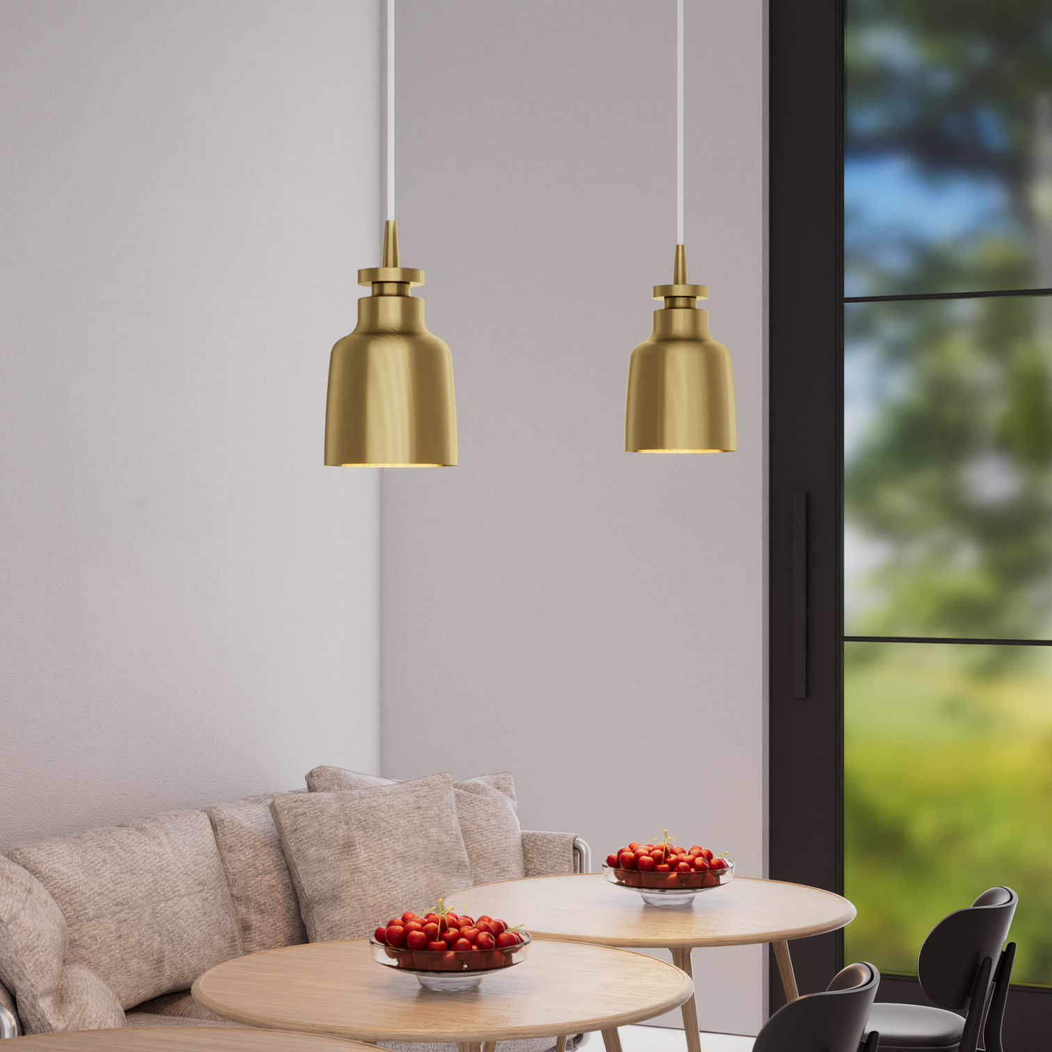 SIMON Contemporary Aged Brass Pendant Light for Kitchen Dining Room E27 - 7Pandas Australia