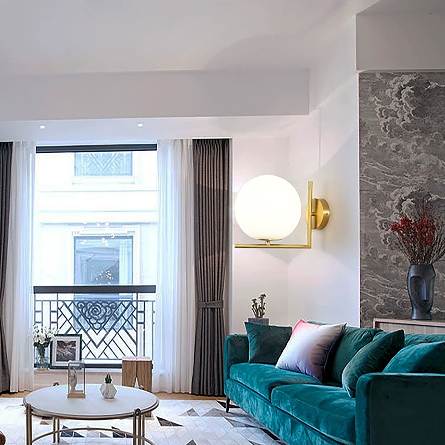 ROSEE Interior Glass Ball Wall Light Contemporary Style Bathroom Vanity Light - 7Pandas Australia