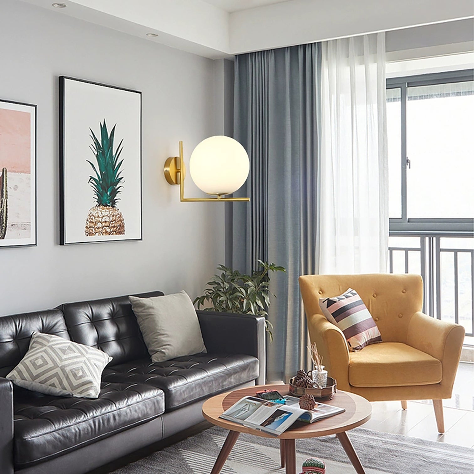 ROSEE Interior Glass Ball Wall Light Contemporary Style Bathroom Vanity Light - 7Pandas Australia