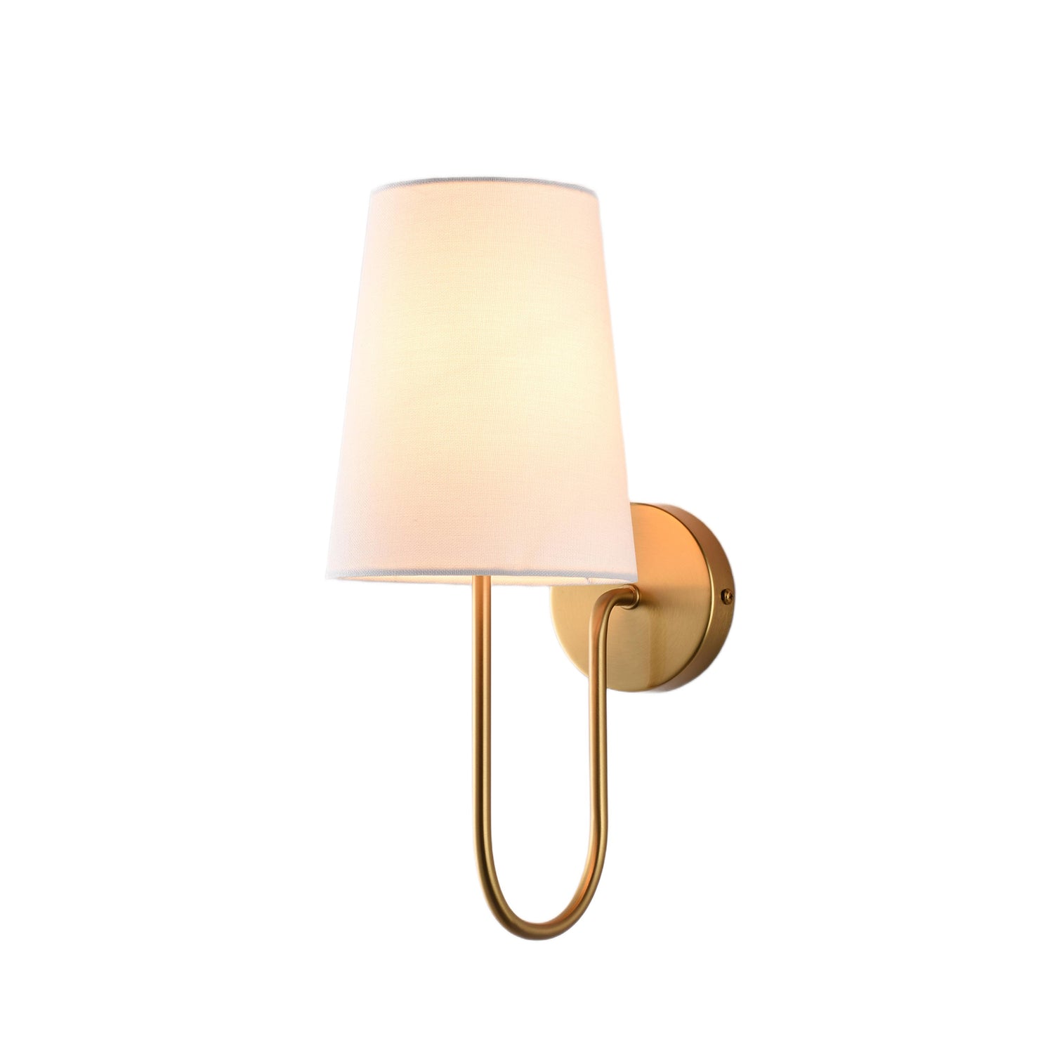 JOSE Contemporary Provincial Style Interior Wall Light with Fabric Shade Aged Brass - 7Pandas Australia