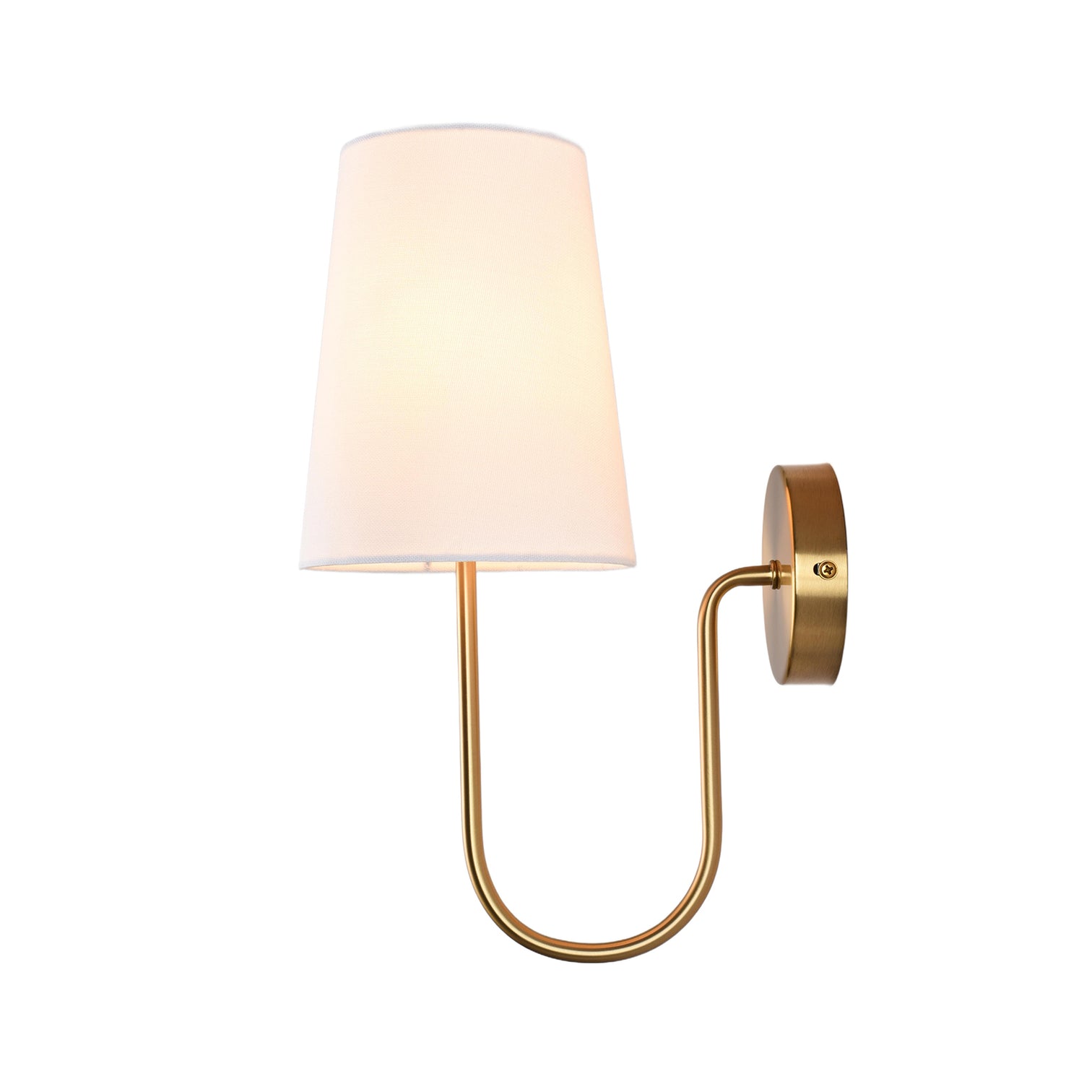 JOSE Contemporary Provincial Style Interior Wall Light with Fabric Shade Aged Brass - 7Pandas Australia