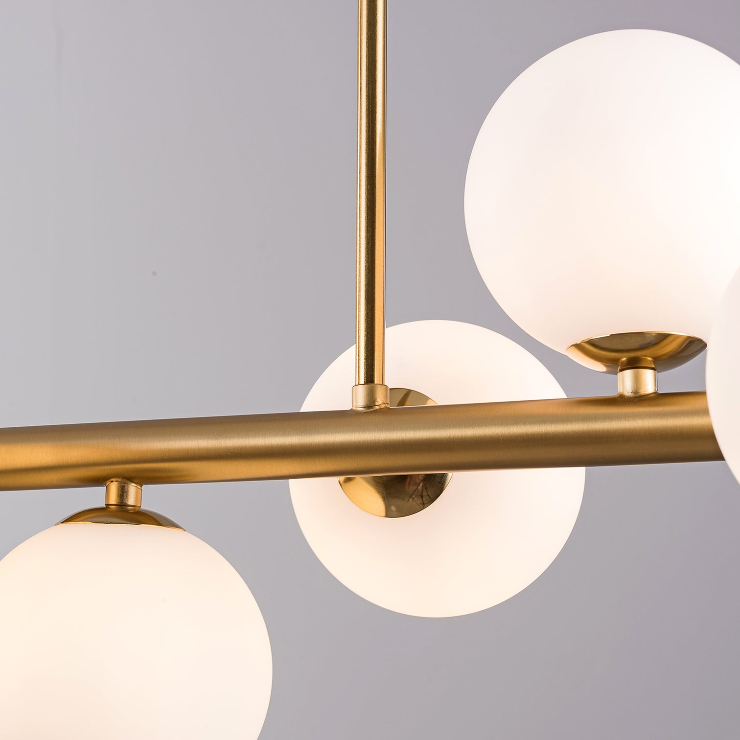 ANGELO 1500mm Aged Brass Minimalist LED Milky Glass Pendant Light Kitchen Island G9 Bulb Dimmable - 7Pandas Australia