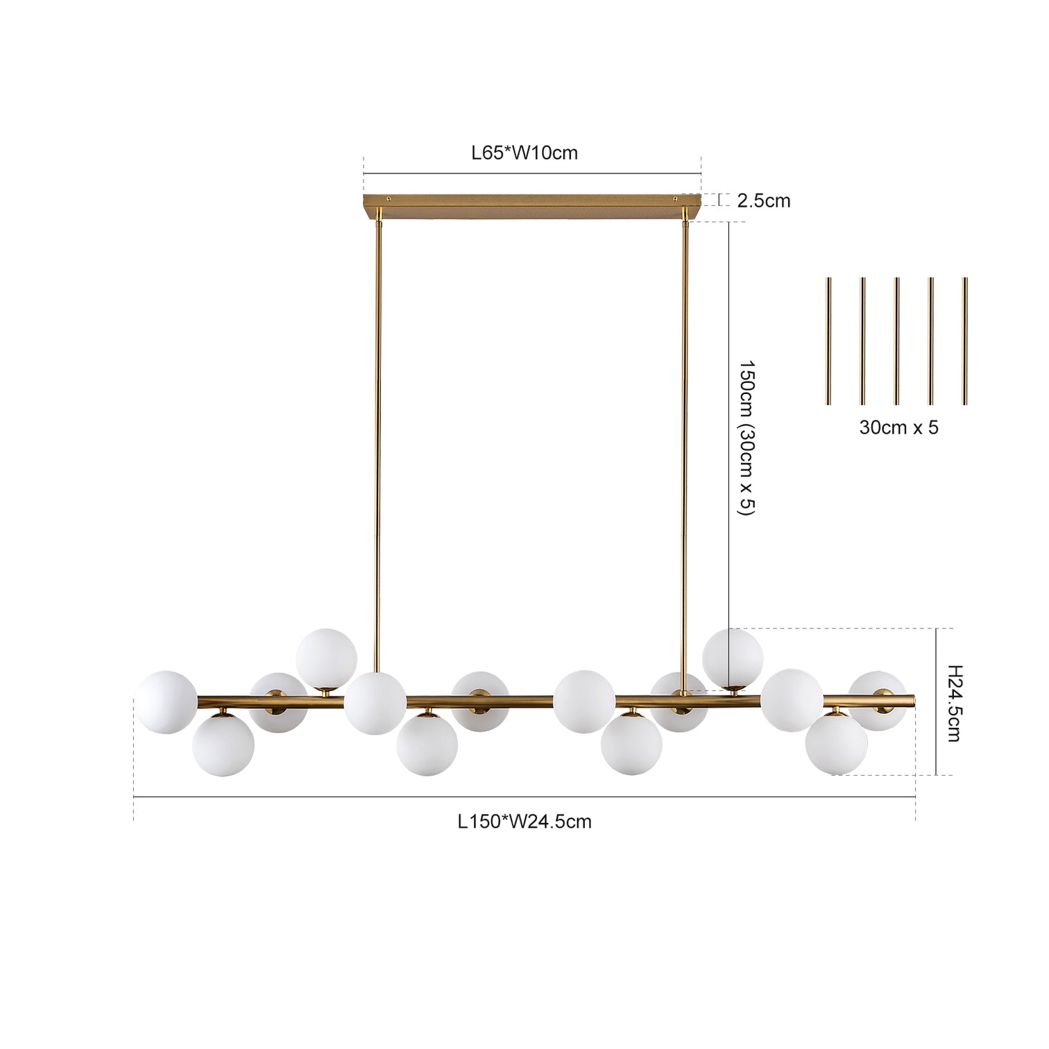 ANGELO 1500mm Aged Brass Minimalist LED Milky Glass Pendant Light Kitchen Island G9 Bulb Dimmable - 7Pandas Australia