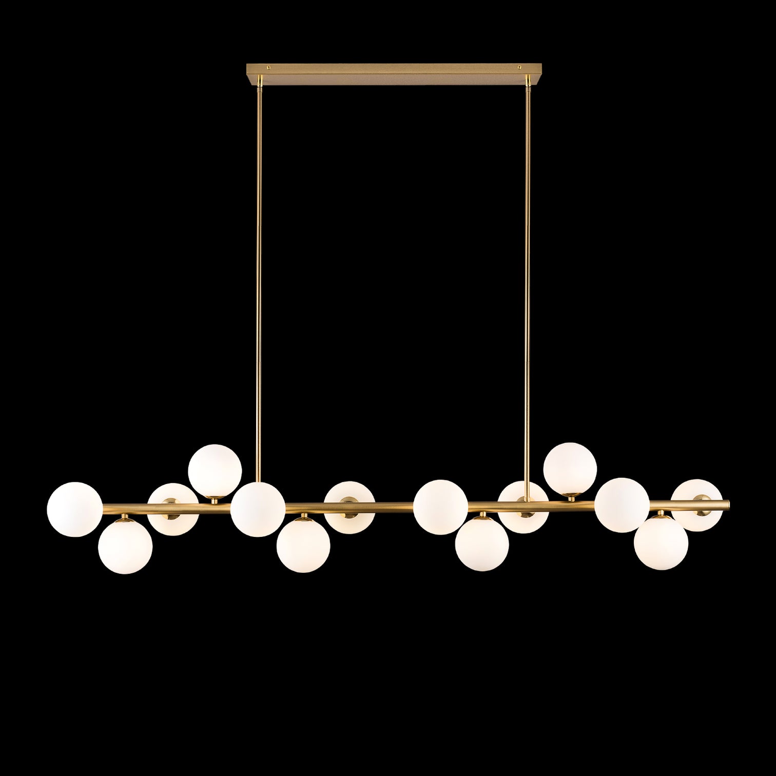 ANGELO 1500mm Aged Brass Minimalist LED Milky Glass Pendant Light Kitchen Island G9 Bulb Dimmable - 7Pandas Australia
