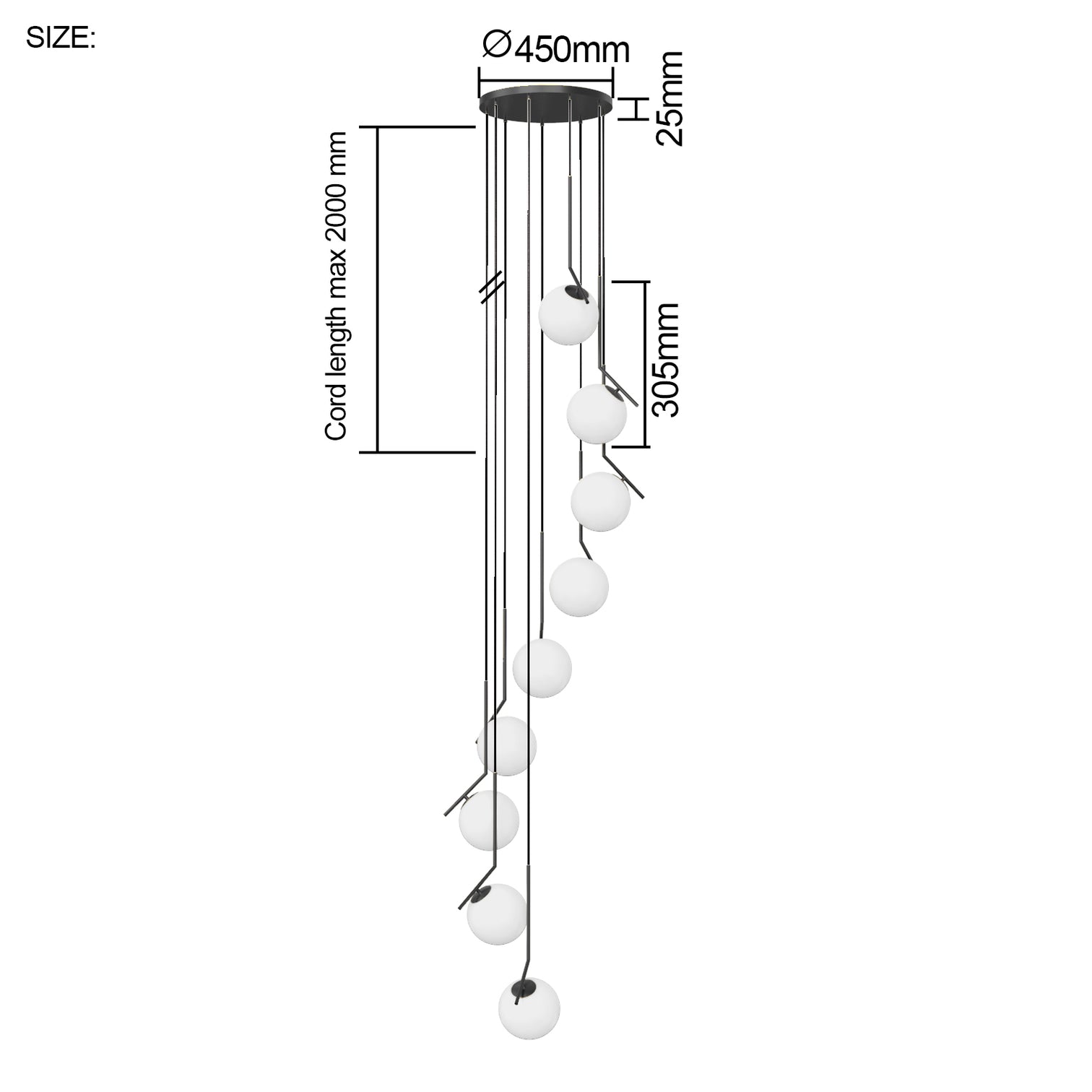 ROSEE Large Modern Chandelier Glass Ball Type Solid Copper E27 lamp base - 7Pandas Australia