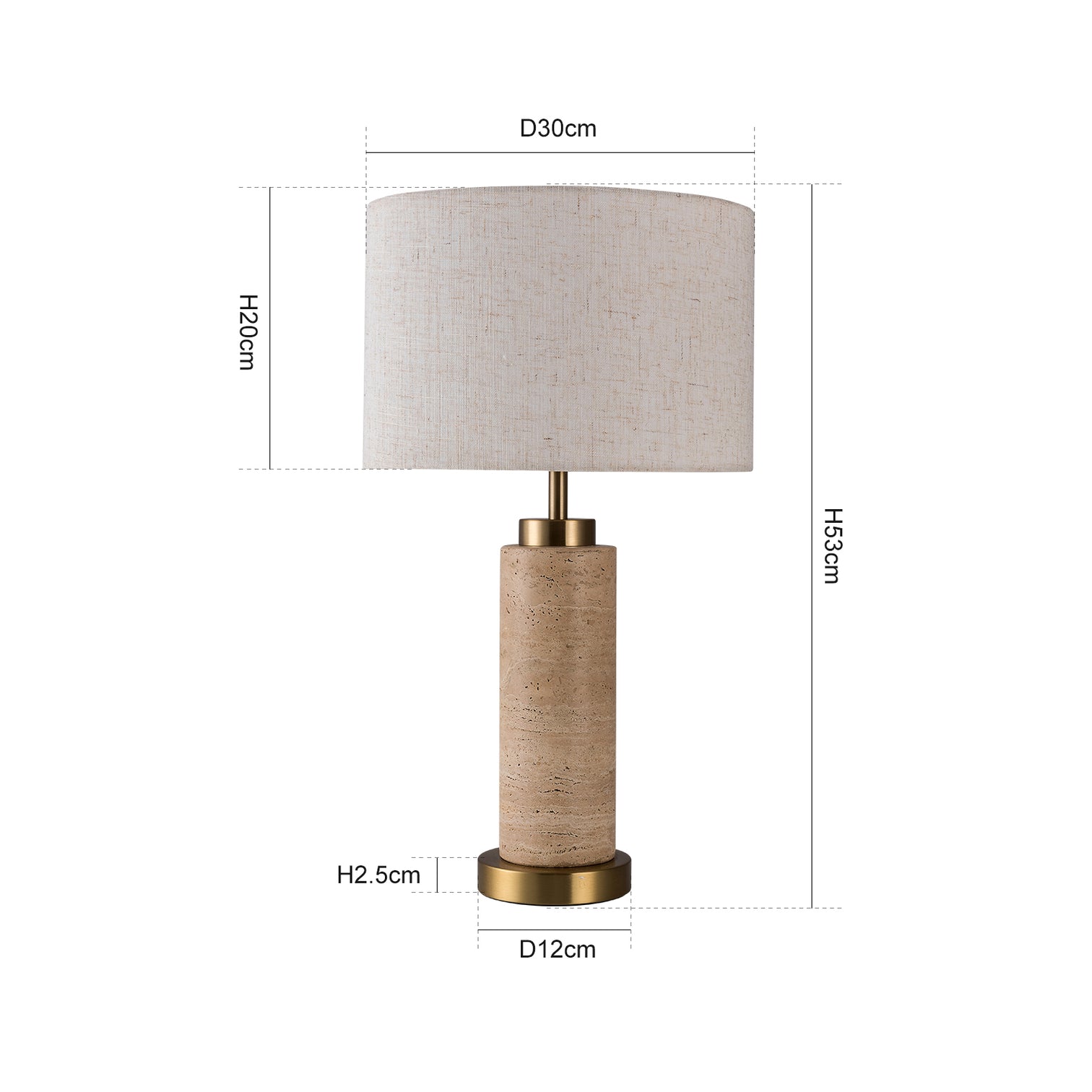 MIA Modern Table Lamp With White Shade Stone Style Base - 7Pandas Australia
