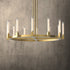 MONTE Large Modern Crystal Tubular Chandelier Round Aged Brass E27