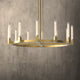 MONTE Large Modern Crystal Tubular Chandelier Round Aged Brass E27 - 7Pandas Australia