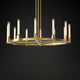 MONTE Large Modern Crystal Tubular Chandelier Round Aged Brass E27 - 7Pandas Australia