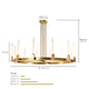 MONTE Large Modern Crystal Tubular Chandelier Round Aged Brass E27 - 7Pandas Australia