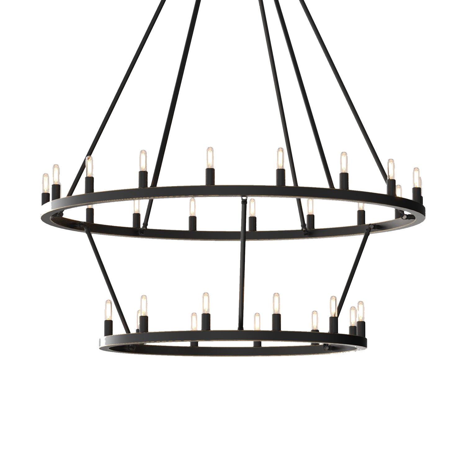 ALVA 30-Light Antique 2-Layer Bronze Aged brass E14 wagon wheel Farmhouse Chandelier - 7Pandas Australia