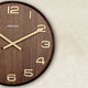 RUNI Wall Clock 14 Inch 350mm Brown Wood Frame MDF+Ashtree Leather Finish - 7Pandas Australia