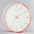 RUBI Quartz Wall Clock 12 Inch 300mm Rose Gold Metal Frame White Back Plate
