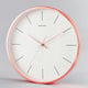 RUBI Quartz Wall Clock 12 Inch 300mm Rose Gold Metal Frame White Back Plate - 7Pandas Australia