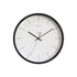MOONI Quartz Wall Clock 12 Inch 300mm Black Metal Frame White Plate Short Line Indicator