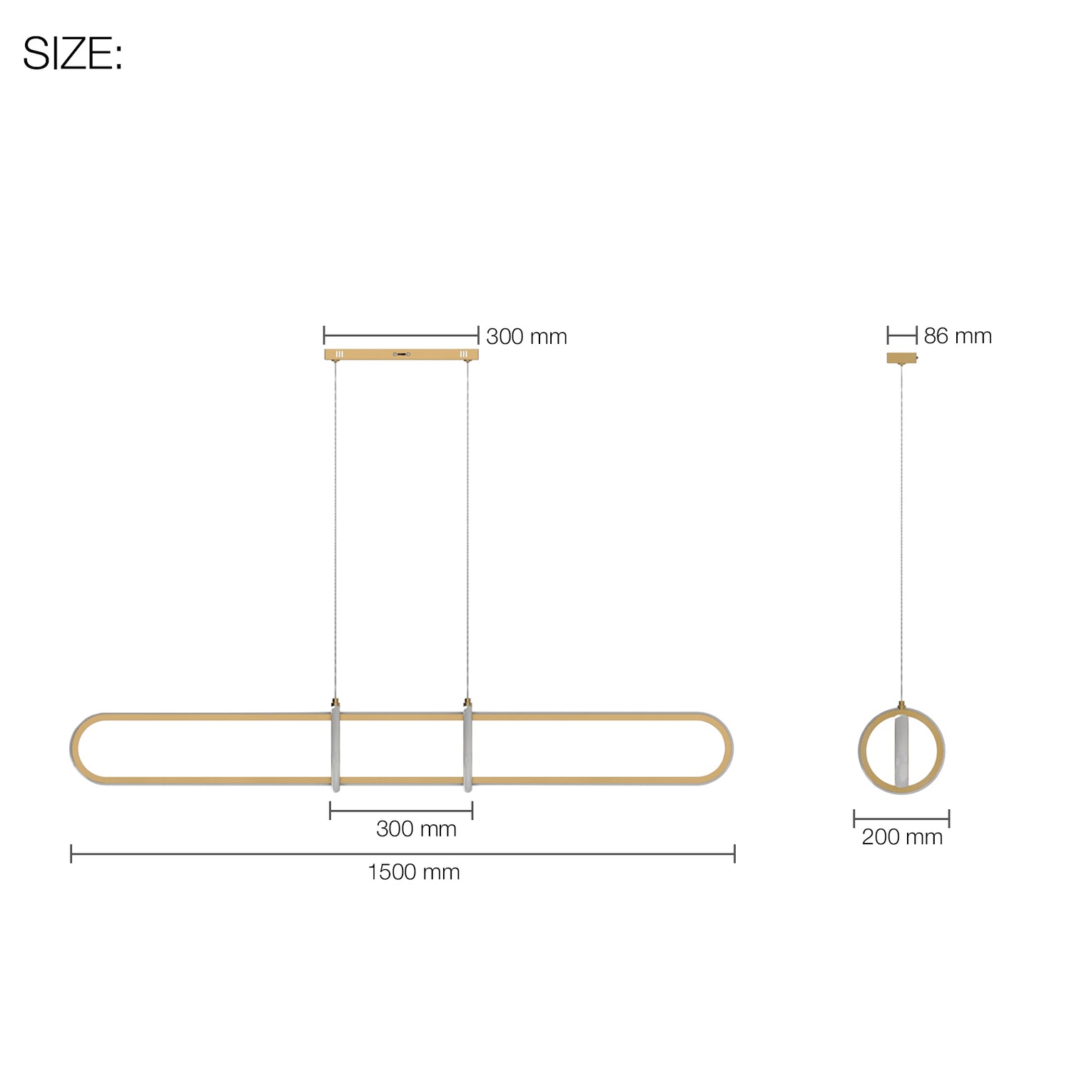 CAMILLO Modern LED Pendant Light 48W Kitchen Hanging Lights Tri Color Selectable 1500mm Length - 7Pandas Australia