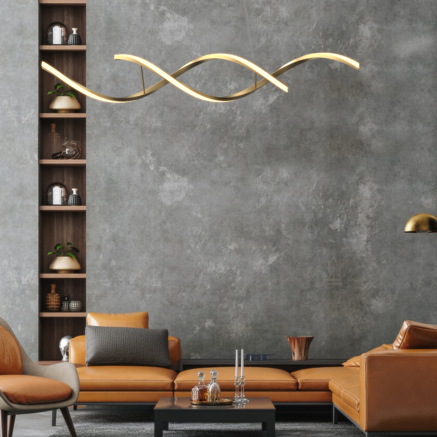 LEEDS Modern Style 1500mm Length LED Pendant Light 46W 3CCT Dimmable Dining Table