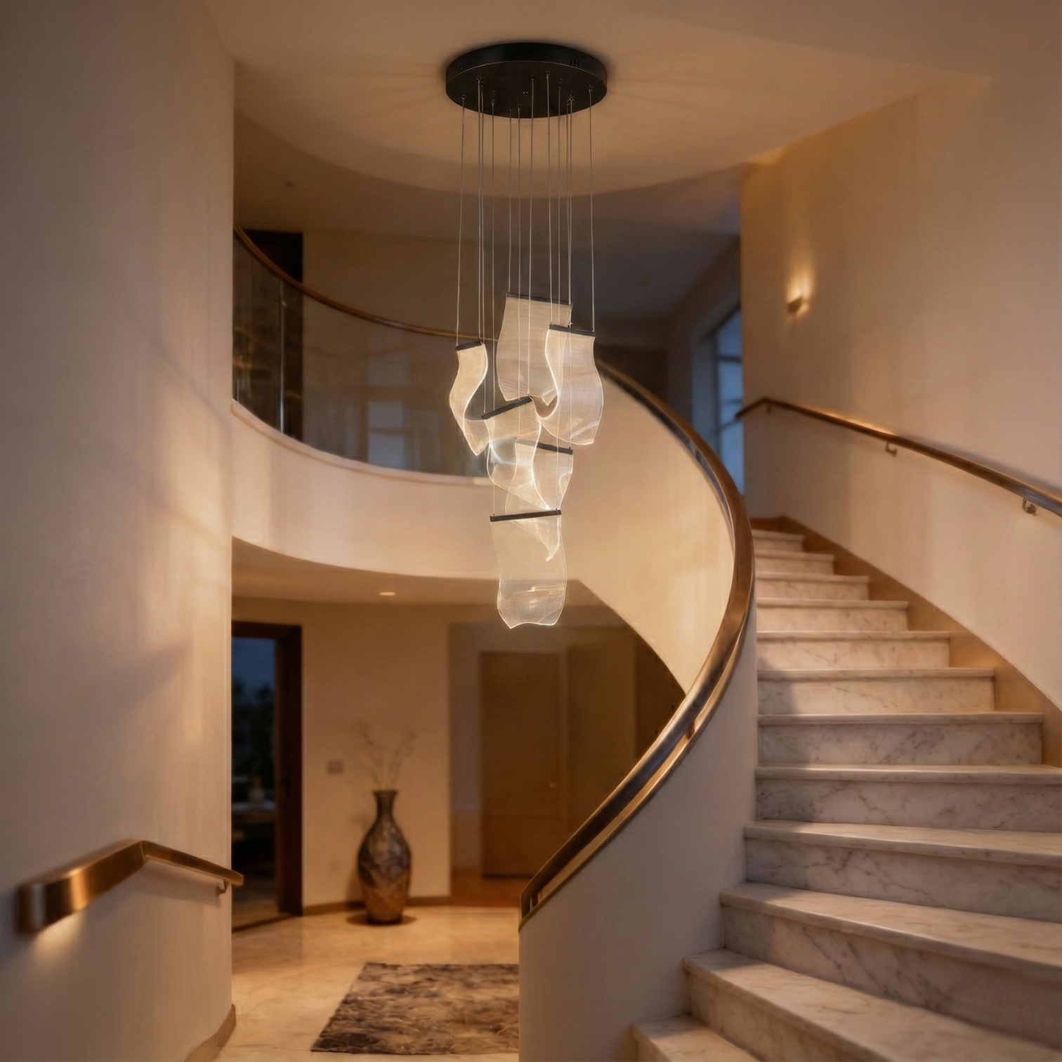 BORAS Modern High Ceiling Acrylic LED Chandelier 3CCT Dimmable - 7Pandas Australia