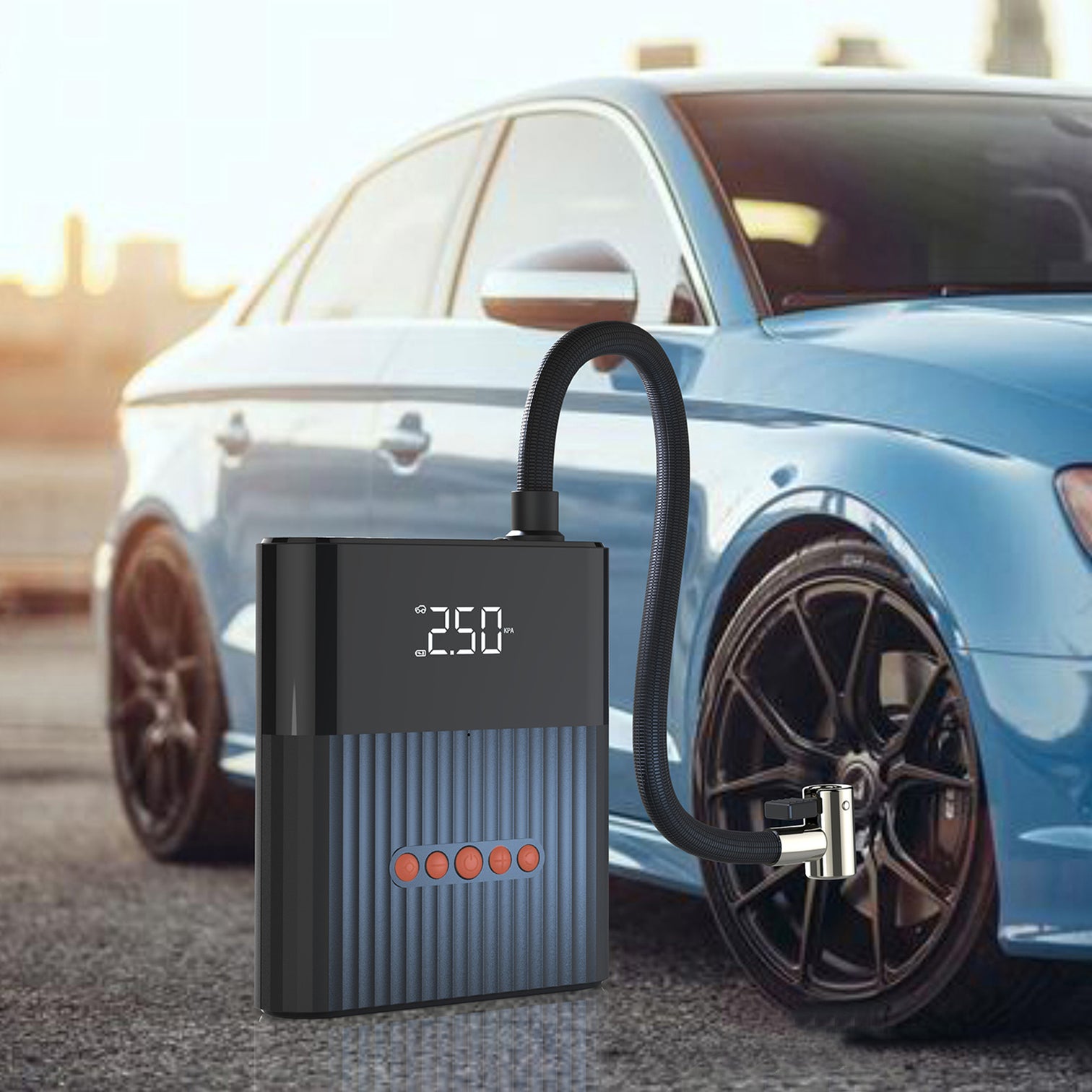 Jump Starter Power Bank PitStop With 8800mAh with Compressor and Torch black - 7Pandas Australia