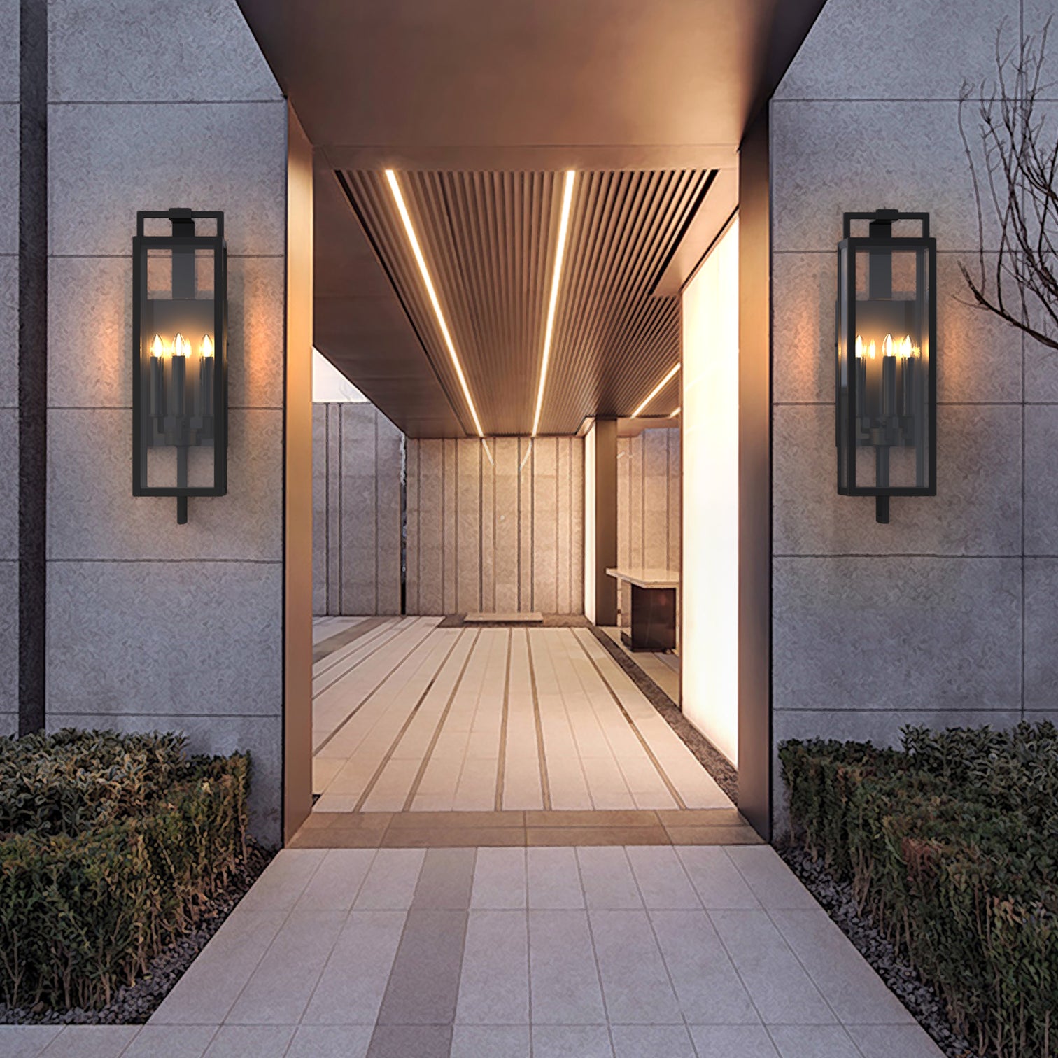 ANTONIO Outdoor Exterior Wall Light Fixture Matt Black IP44 Weather Proof - 7Pandas Australia