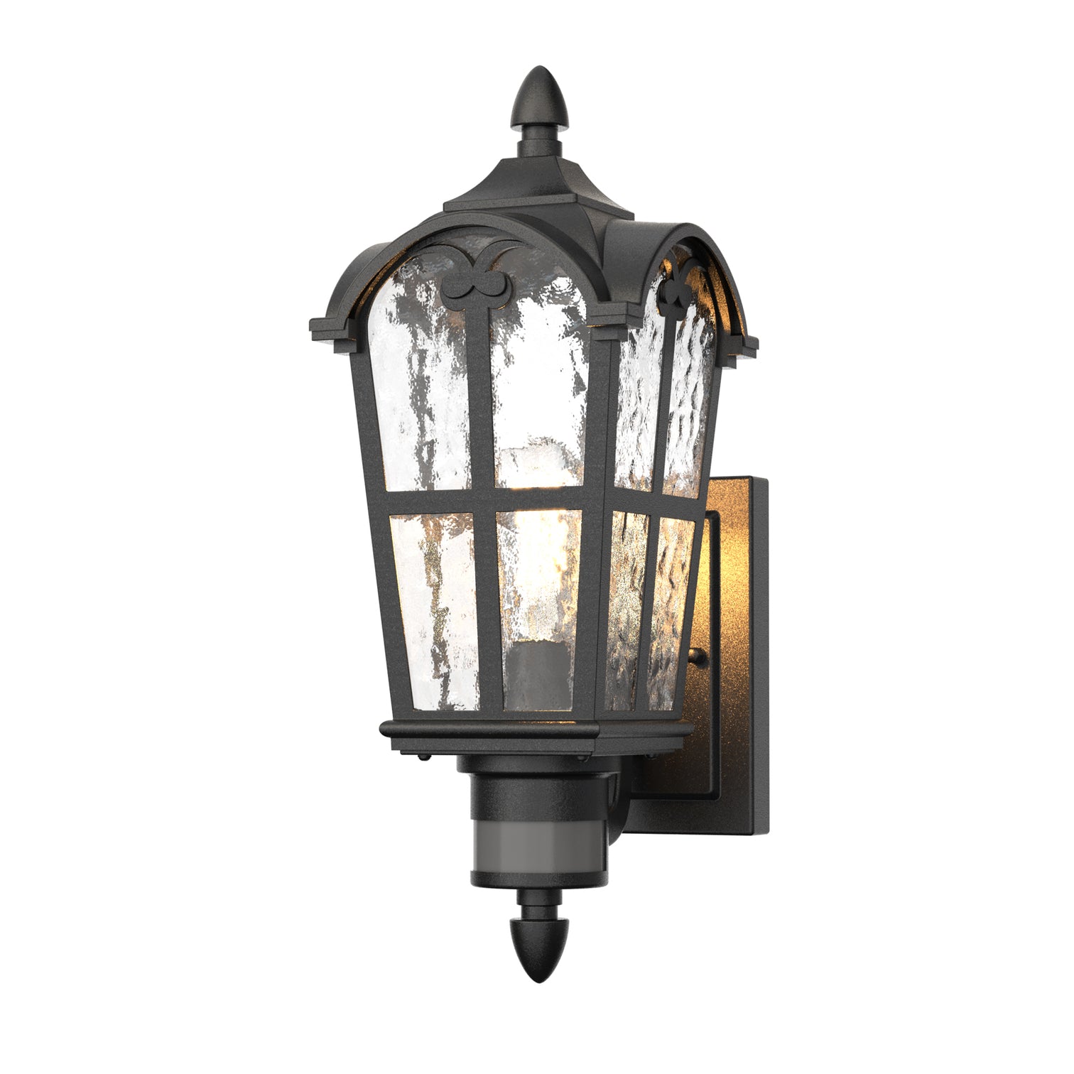 HALEY Traditional Lantern Style Motion Sensor Exterior Matt Black IP44 - 7Pandas Australia