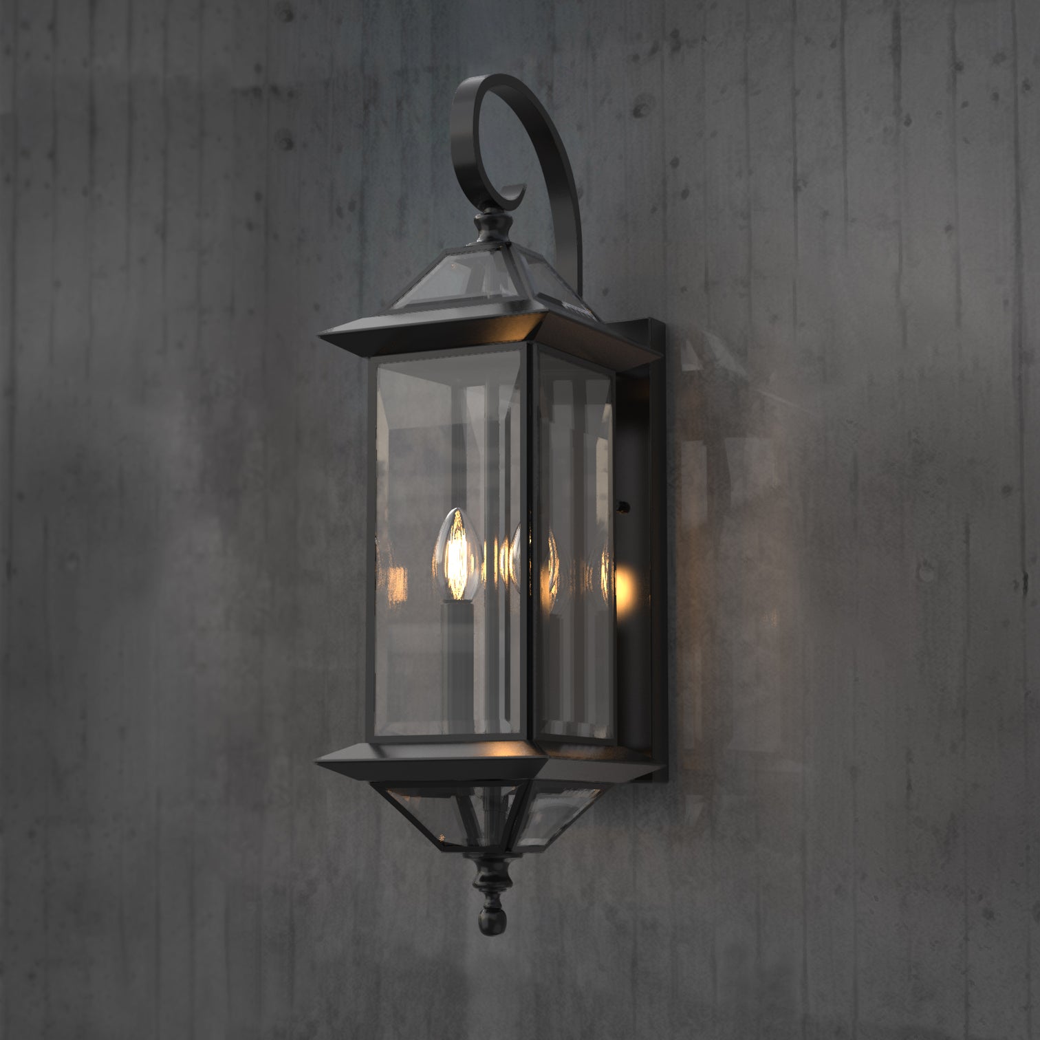 GRANDE Outdoor Exterior Lighting Fixture Matt Black IP44 Weather Proof Lantern - 7Pandas Australia