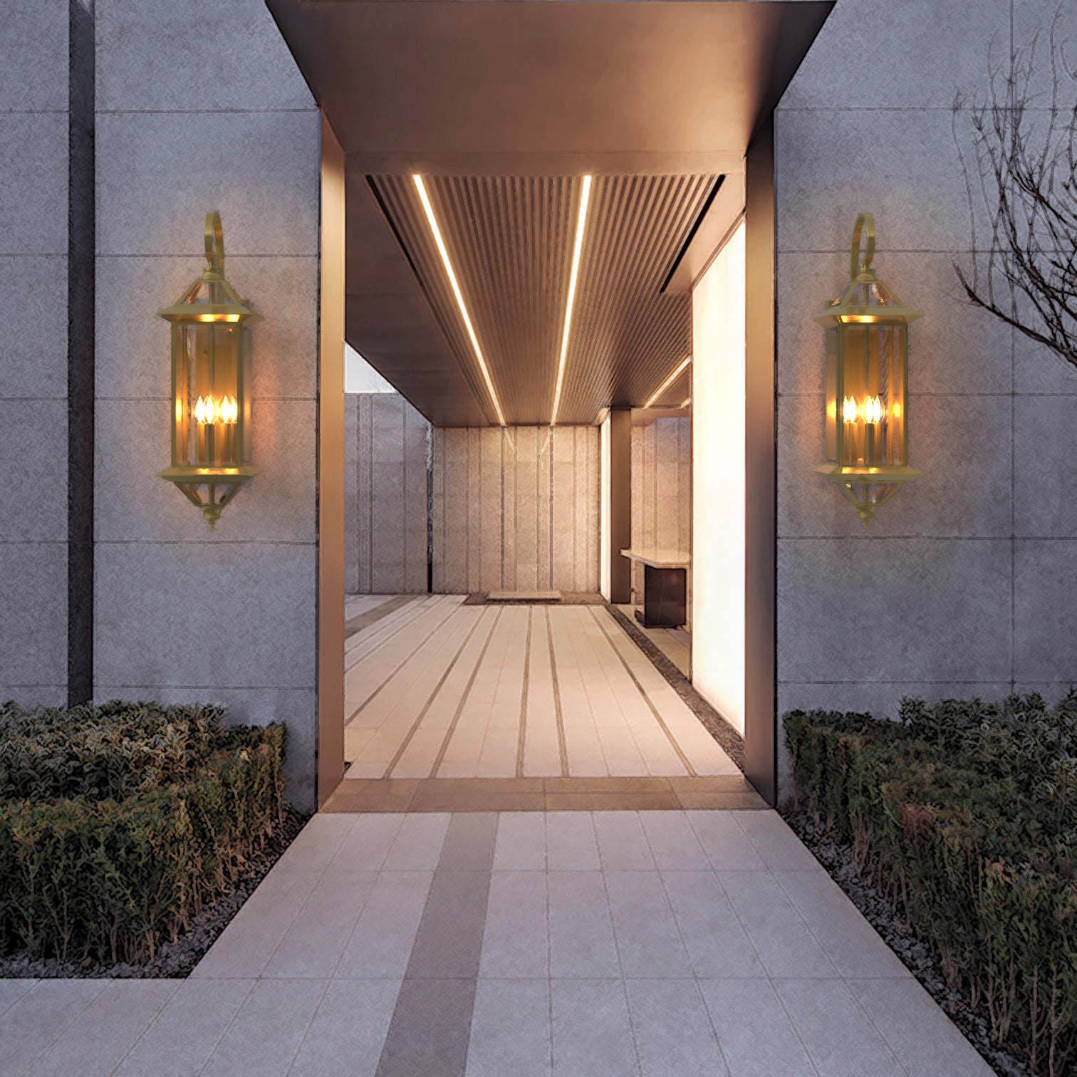 GRANDE Solid Copper Outdoor Exterior Lighting Fixture IP44 Weather Proof Lantern - 7Pandas Australia