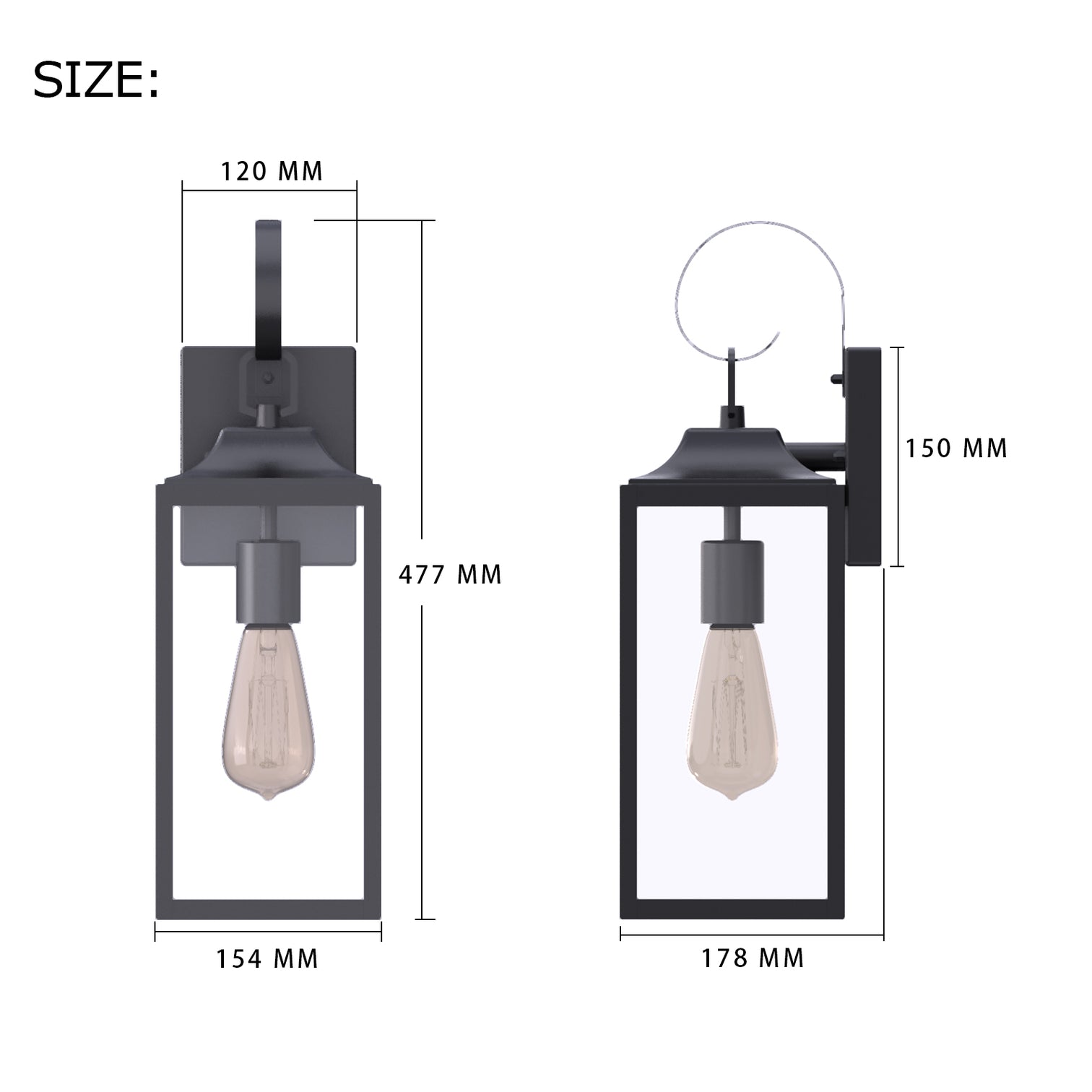 RITZ Modern Style Outdoor Exterior Wall Light Weather proof Matt Black IP44 - 7Pandas Australia