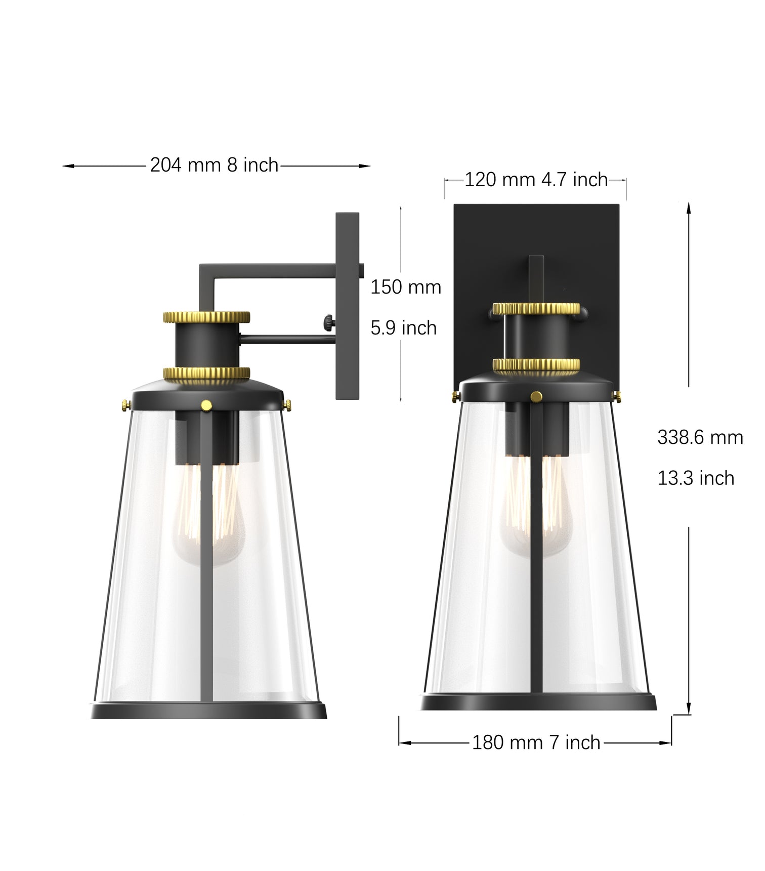 LUKE Industrial Style Exterior Wall Light Outdoor Fixtures IP44 E27 - 7Pandas Australia