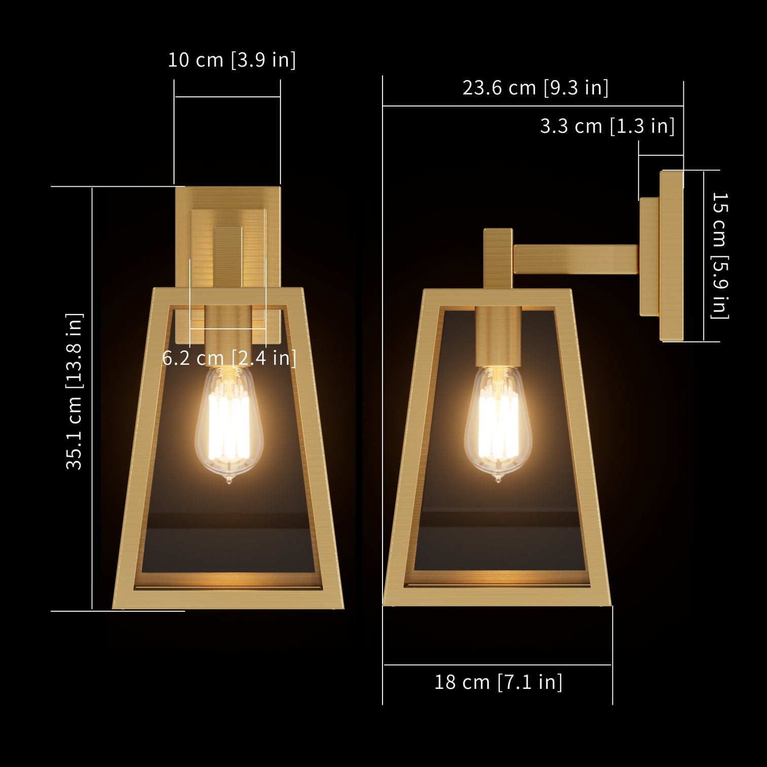 KELLY Solid Copper Luxury Outdoor Exterior Wall Light Fixtures IP44 E27 - 7Pandas Australia