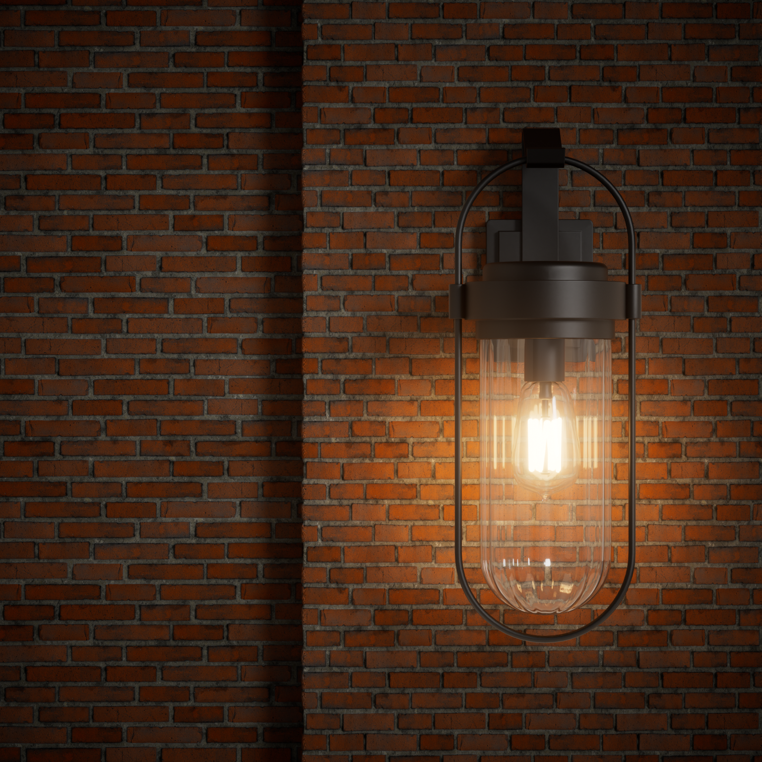 LOTUS Carriage Lantern Style Outdoor Wall Light with Ribbed Jelly Jar Glass E27 Matt Black - 7Pandas Australia