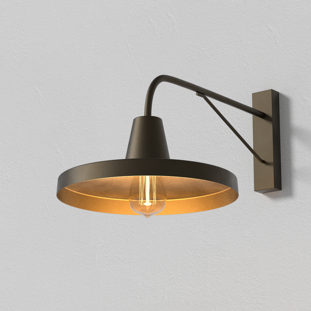 BIANCI Large Outdoor Barn Wall Light Fixture Matt Black IP44 E27