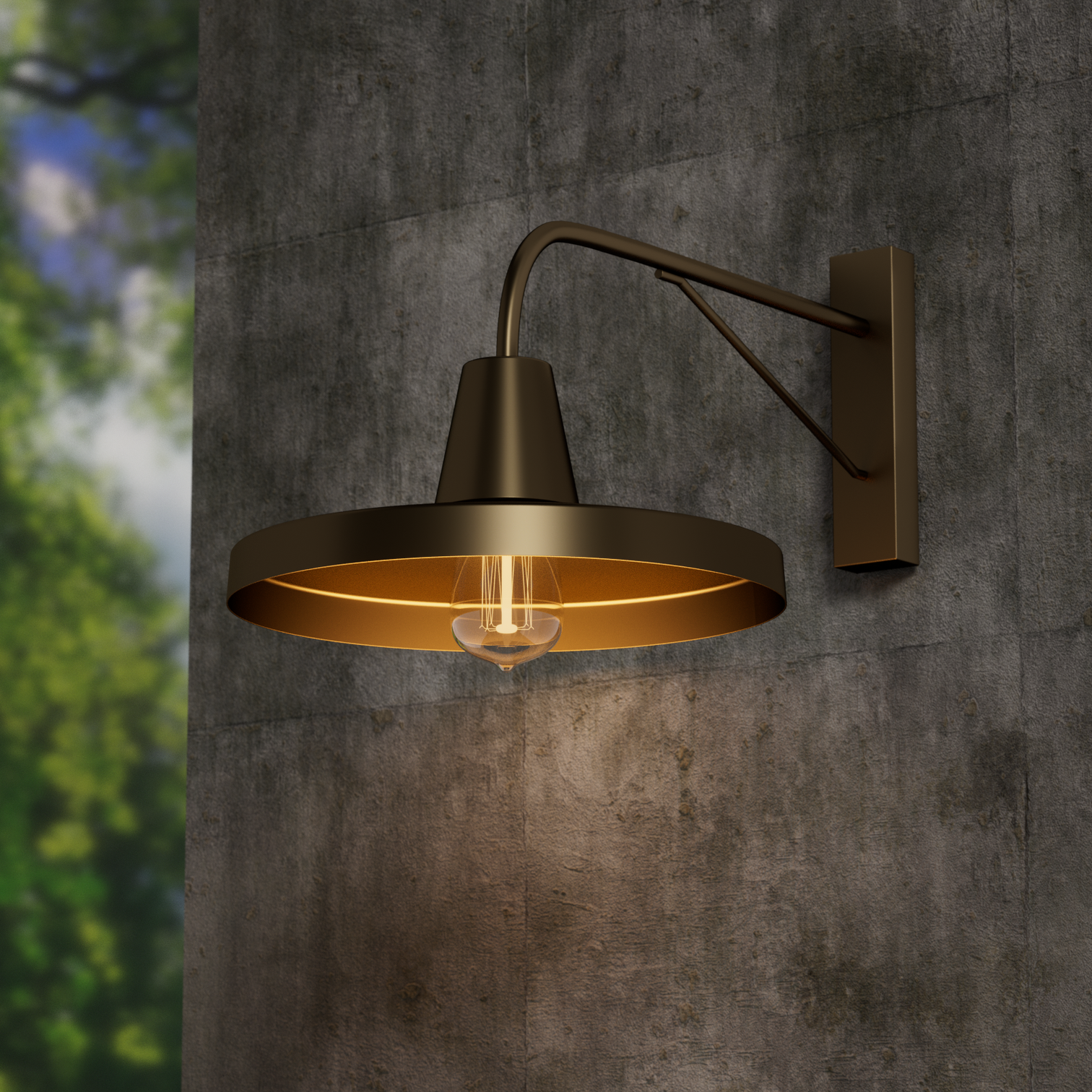 BIANCI Large Outdoor Barn Wall Light Fixture Matt Black IP44 E27