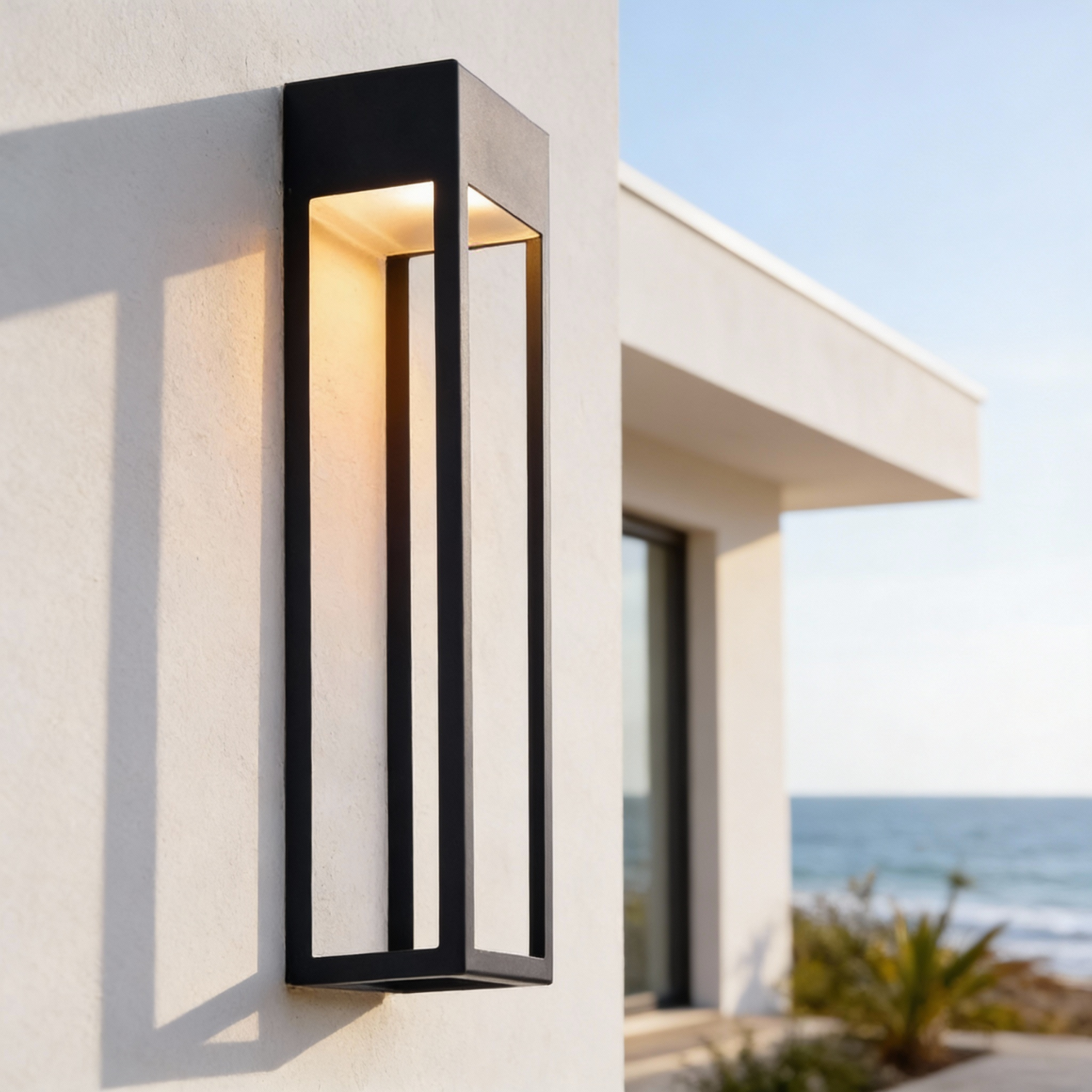 LUCCI Exterior LED Wall Light Fixture 26W 3000K IP44 Weatherproof Matt Black Dimmable - 7Pandas Australia