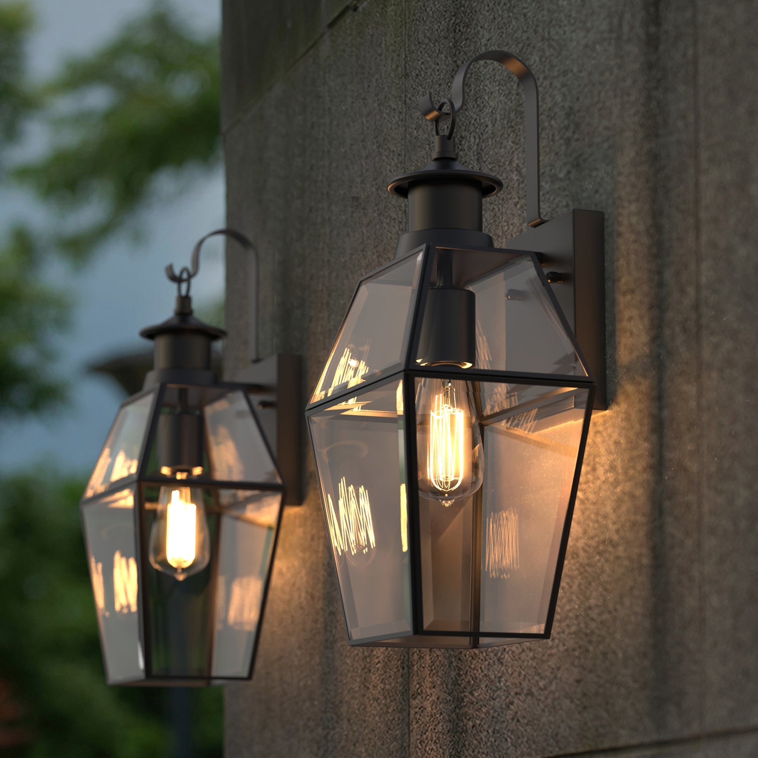 ROSEN Exterior Wall Light With Motion Sensor Globe Matt Black IP44 Weather Proof include LED bulb
