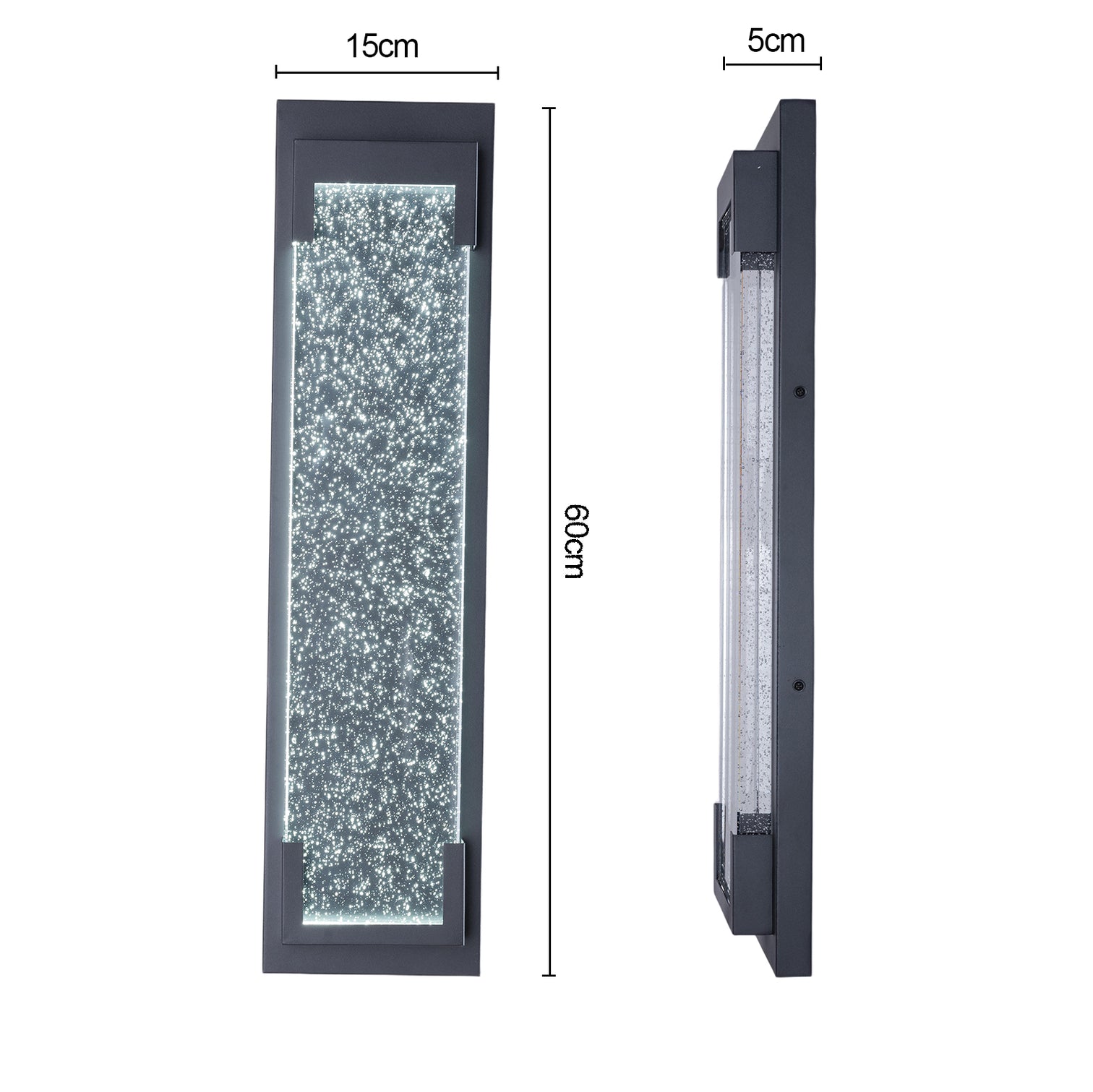 VARILLA LED Exterior Outdoor Bubble Crystal Wall Light IP44 13W 3CCT Black - 7Pandas Australia