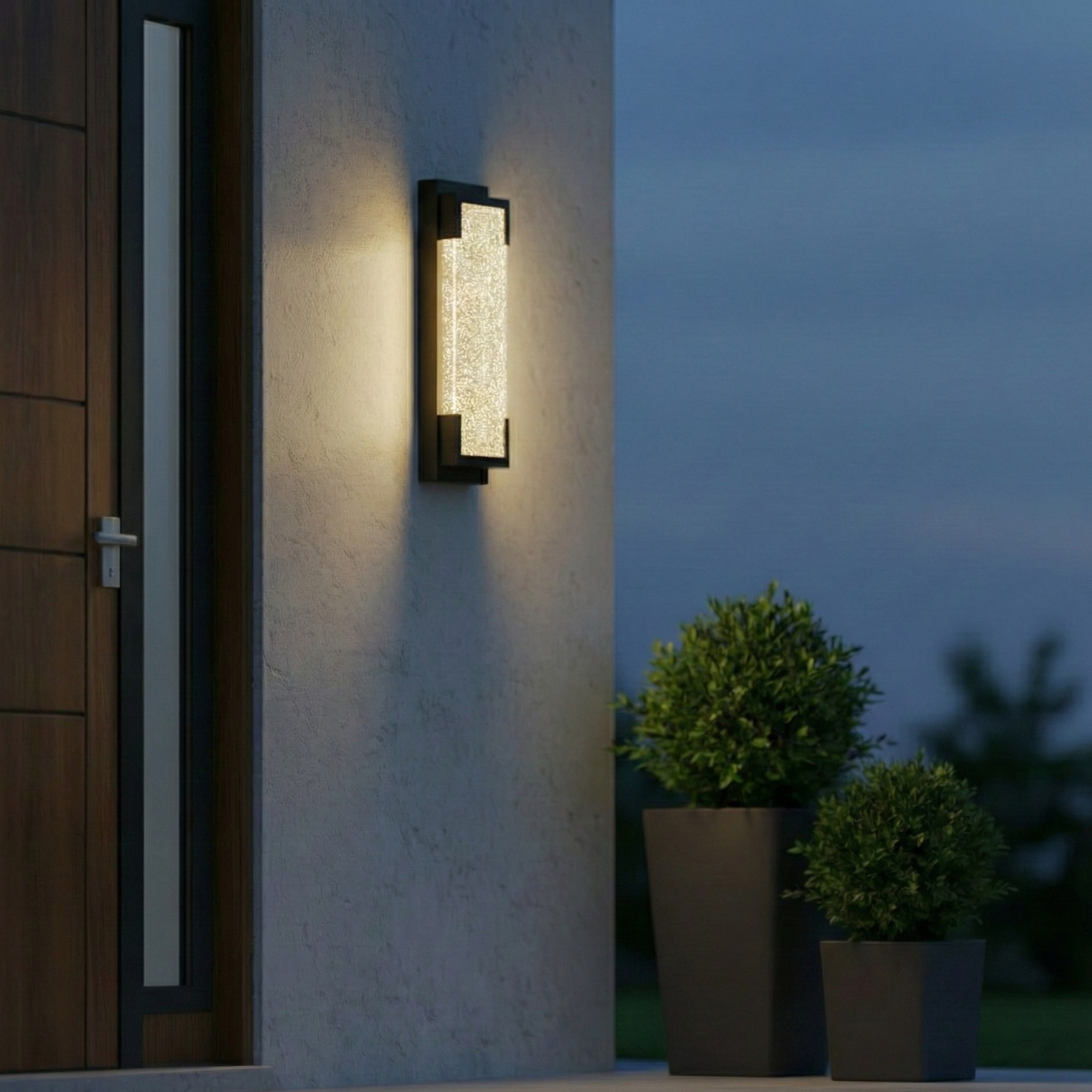 VARILLA LED Exterior Outdoor Bubble Crystal Wall Light IP44 13W 3CCT Black - 7Pandas Australia