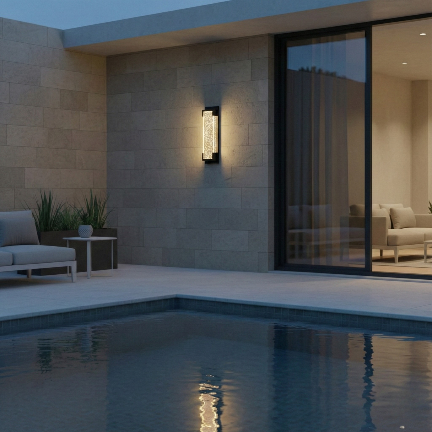 VARILLA LED Exterior Outdoor Bubble Crystal Wall Light IP44 13W 3CCT Black - 7Pandas Australia