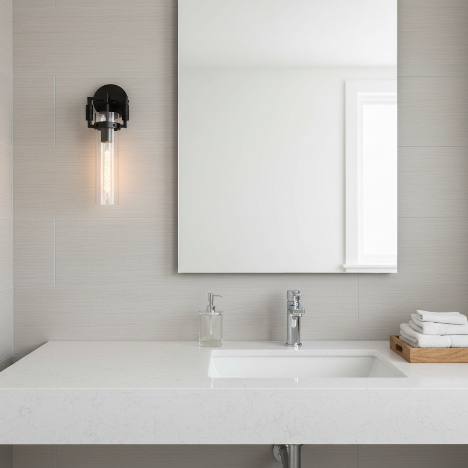 TUBULER Modern Style Clear Glass Interior Wall Light Fixture Dimmable - 7Pandas Australia