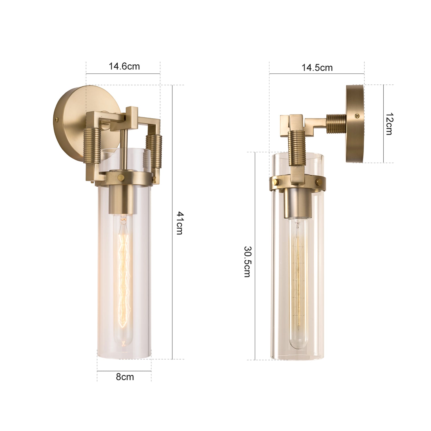 TUBULER Modern Style Clear Glass Interior Wall Light Fixture Dimmable - 7Pandas Australia