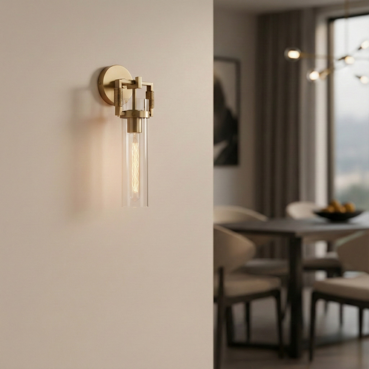 TUBULER Modern Style Clear Glass Interior Wall Light Fixture Dimmable - 7Pandas Australia