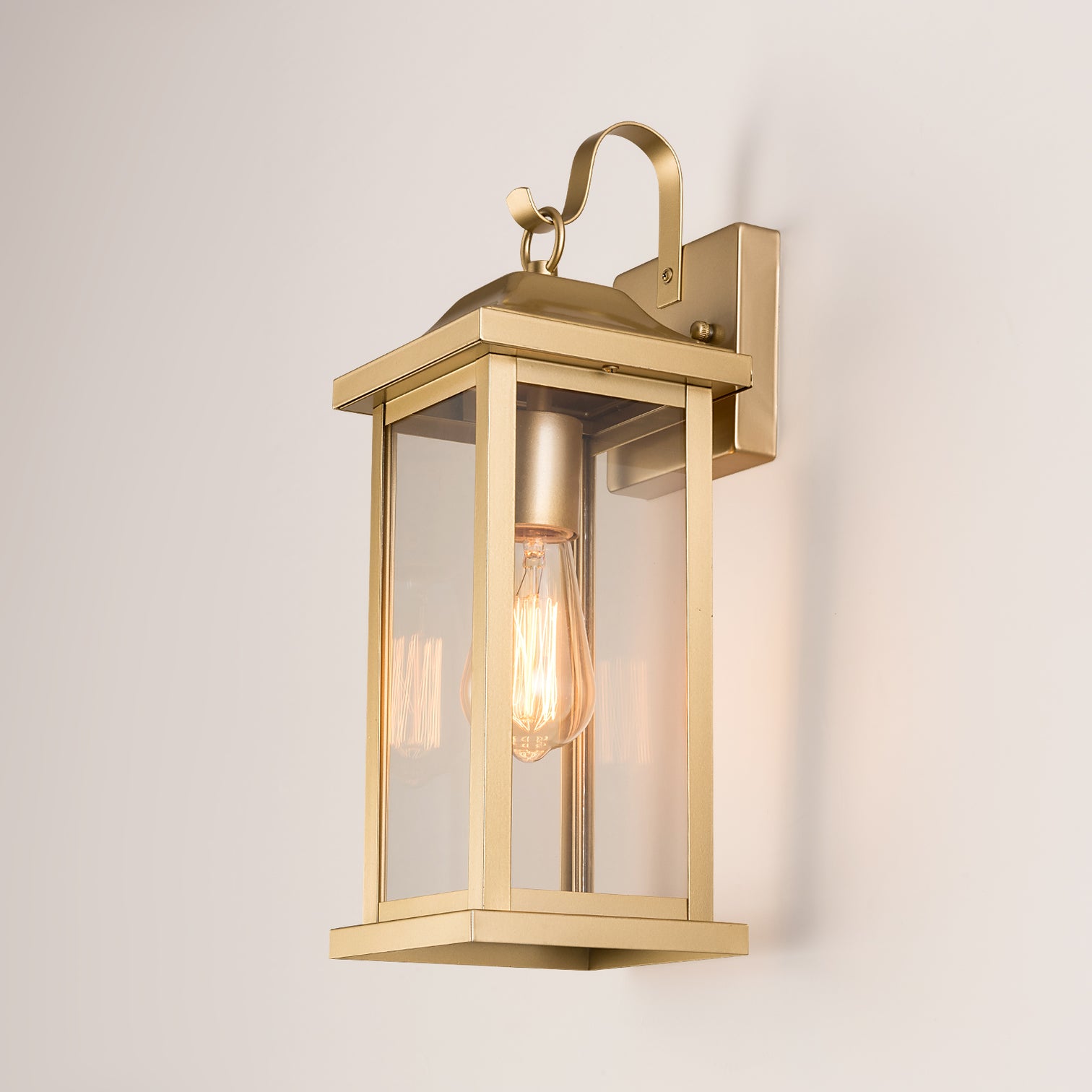 RITZ Lantern Style Exterior Wall Light IP44 Weatherproof Gold Dimmable - 7Pandas Australia
