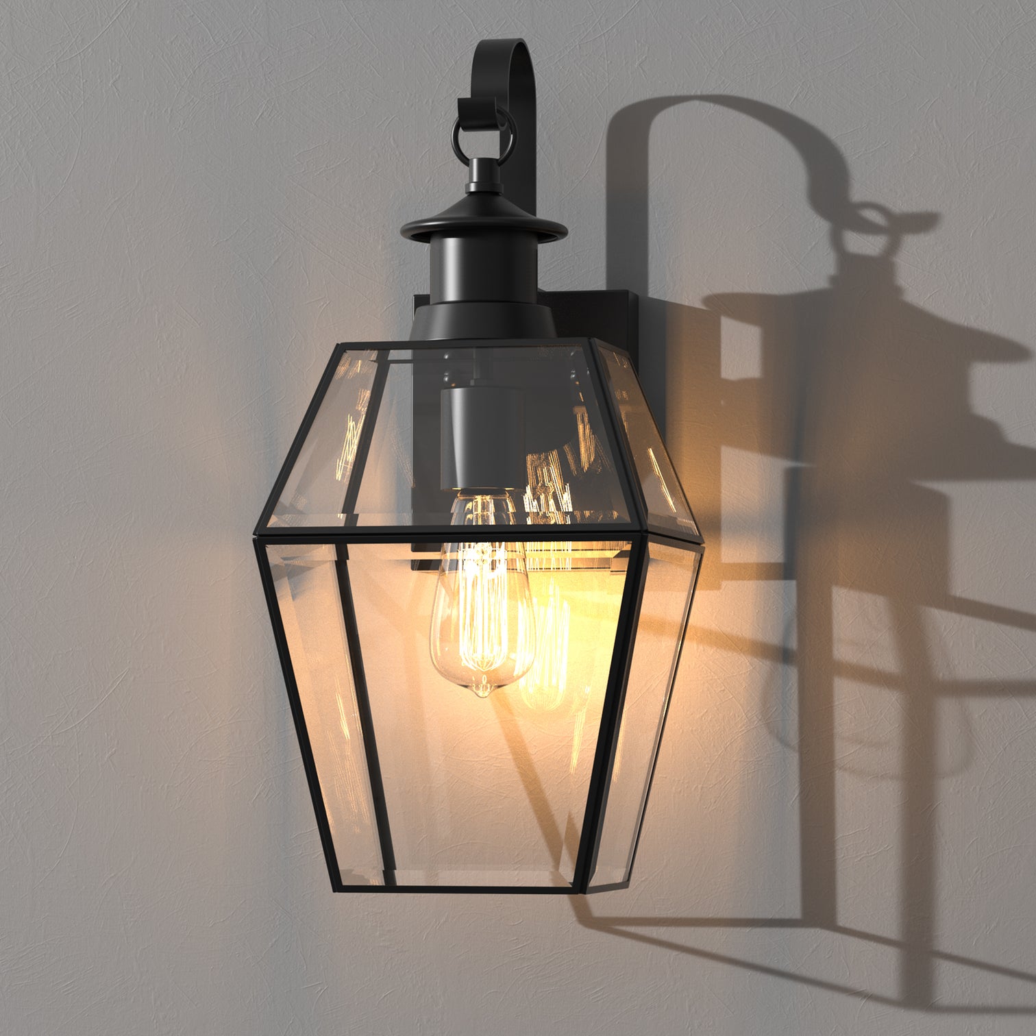 ROSEN Exterior Wall Light With Motion Sensor Globe Matt Black IP44 Weather Proof include LED bulb