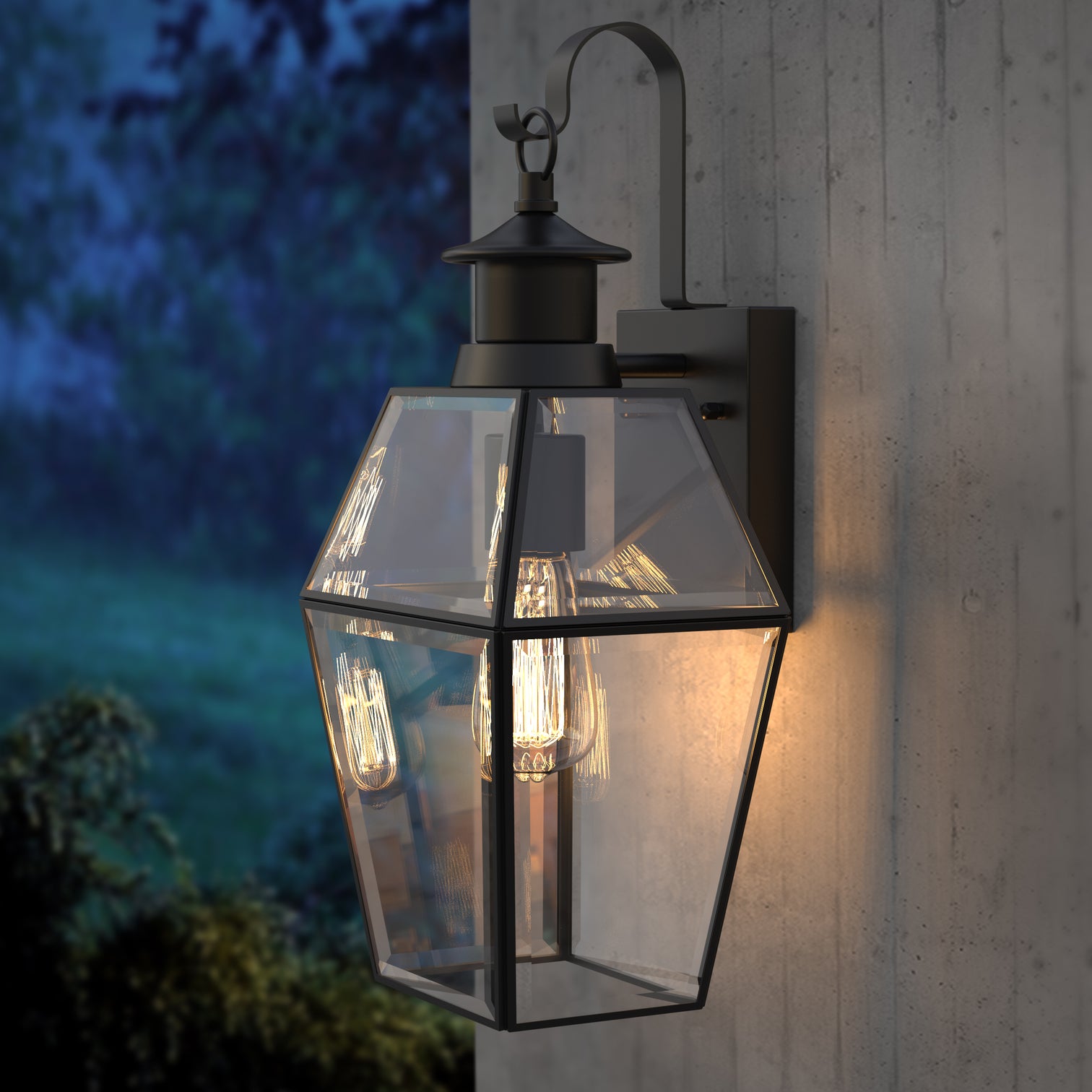 ROSEN Exterior Wall Light With Motion Sensor Globe Matt Black IP44 Weather Proof include LED bulb