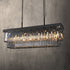 Terrance 16-Lights Rectangle Modern Smoky Crystal Chandelier Kitchen Dining E14 Lamp Base