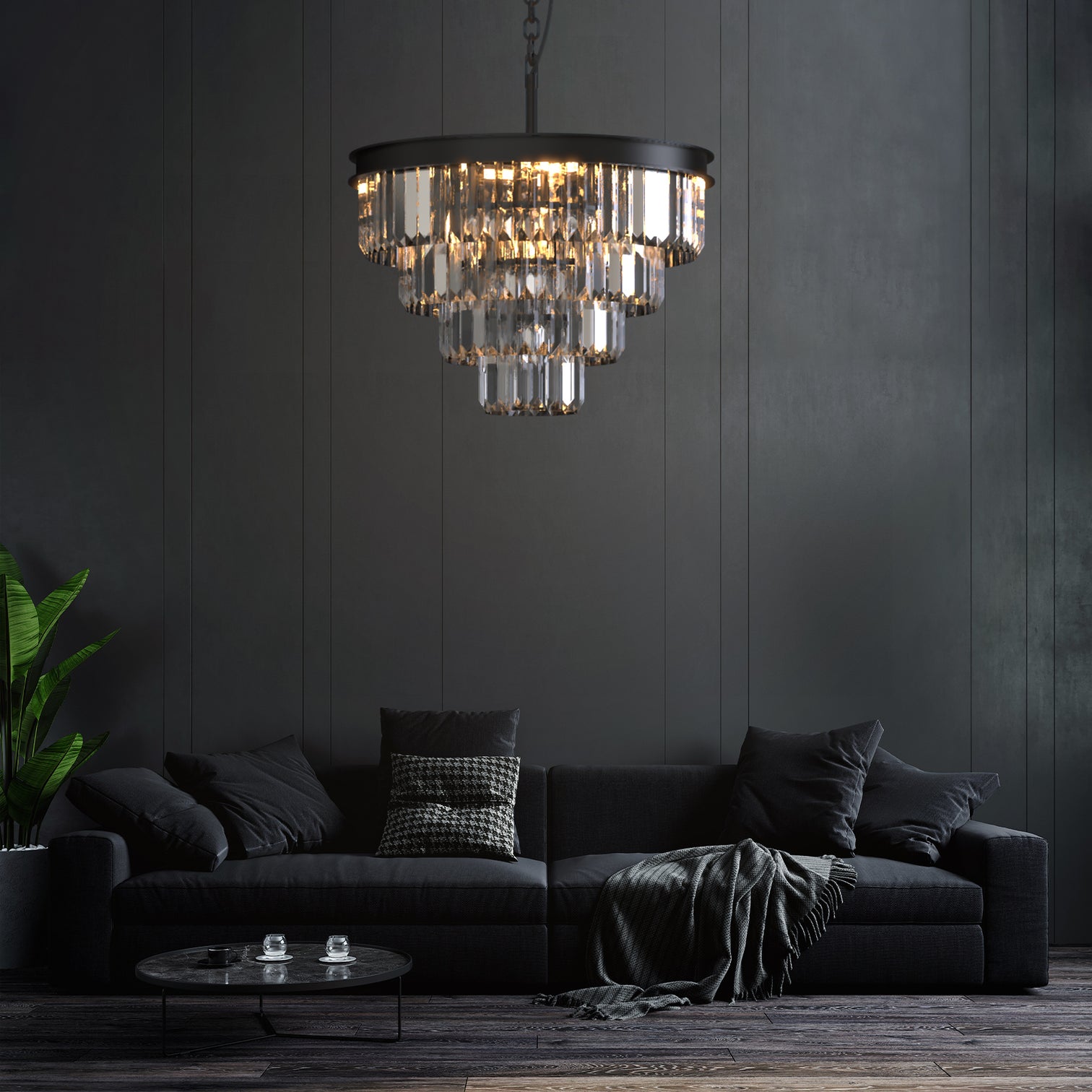 Teras K9 Modern Crystal Chandelier Round Light Fixture Dining Room Living Room E14 base - 7Pandas Australia