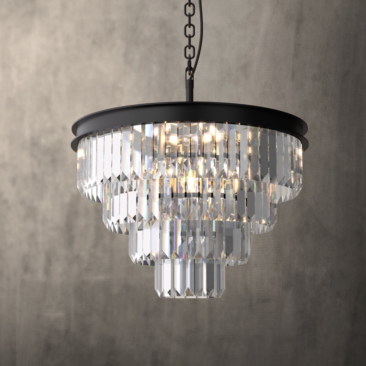 Teras K9 Modern Crystal Chandelier Round Light Fixture Dining Room Living Room E14 base - 7Pandas Australia